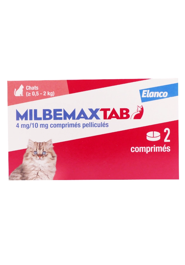 MILBEMAXTAB 4/10MG VERMIFUGE CHATS DE ,5 A 2 KG, 2 COMPRIMES