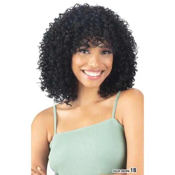 Perruque avec Frange Curly Semi-Naturel BB-008 - Model Model